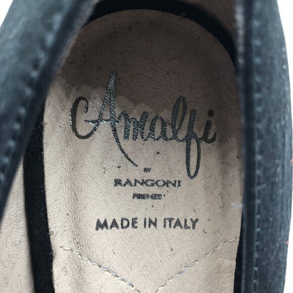 Amalfi by Rangoni Black Peep Toe Wedge Heels Size 6 - Picture 9 of 9